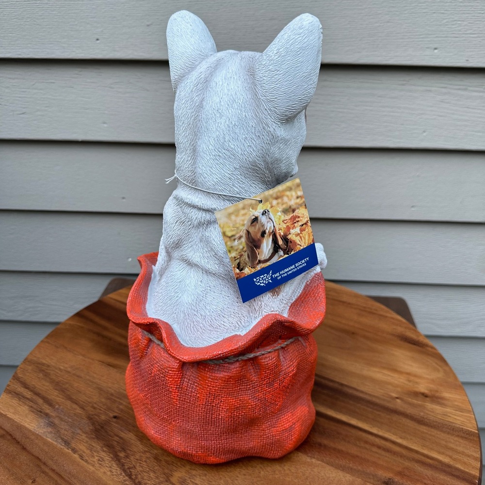 Humane Society French Bulldog Halloween Trick or Treat Sack Figurine 14in White - Picture 8 of 14